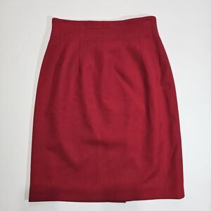 LGR Made in the USA Women’s RED 100% Wool Lined Skirt Size 8 Pencil Skirt